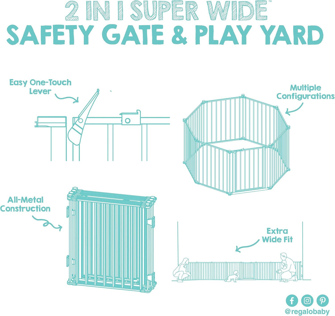 Regalo Safety 192" Super Wide Baby Gate & Play Yard