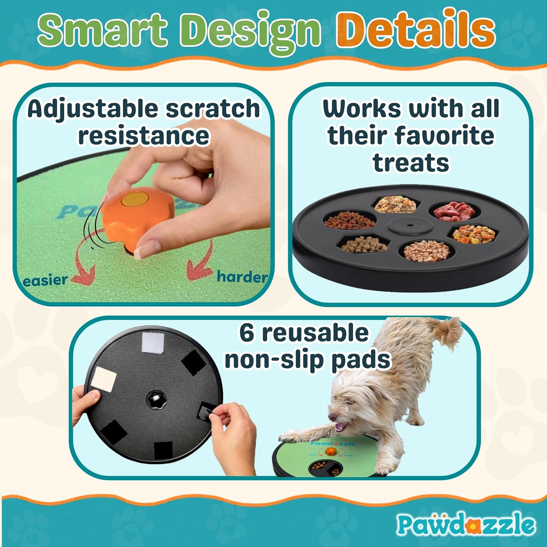 Adjustable Dog Nail Scratch Board with Treat Box