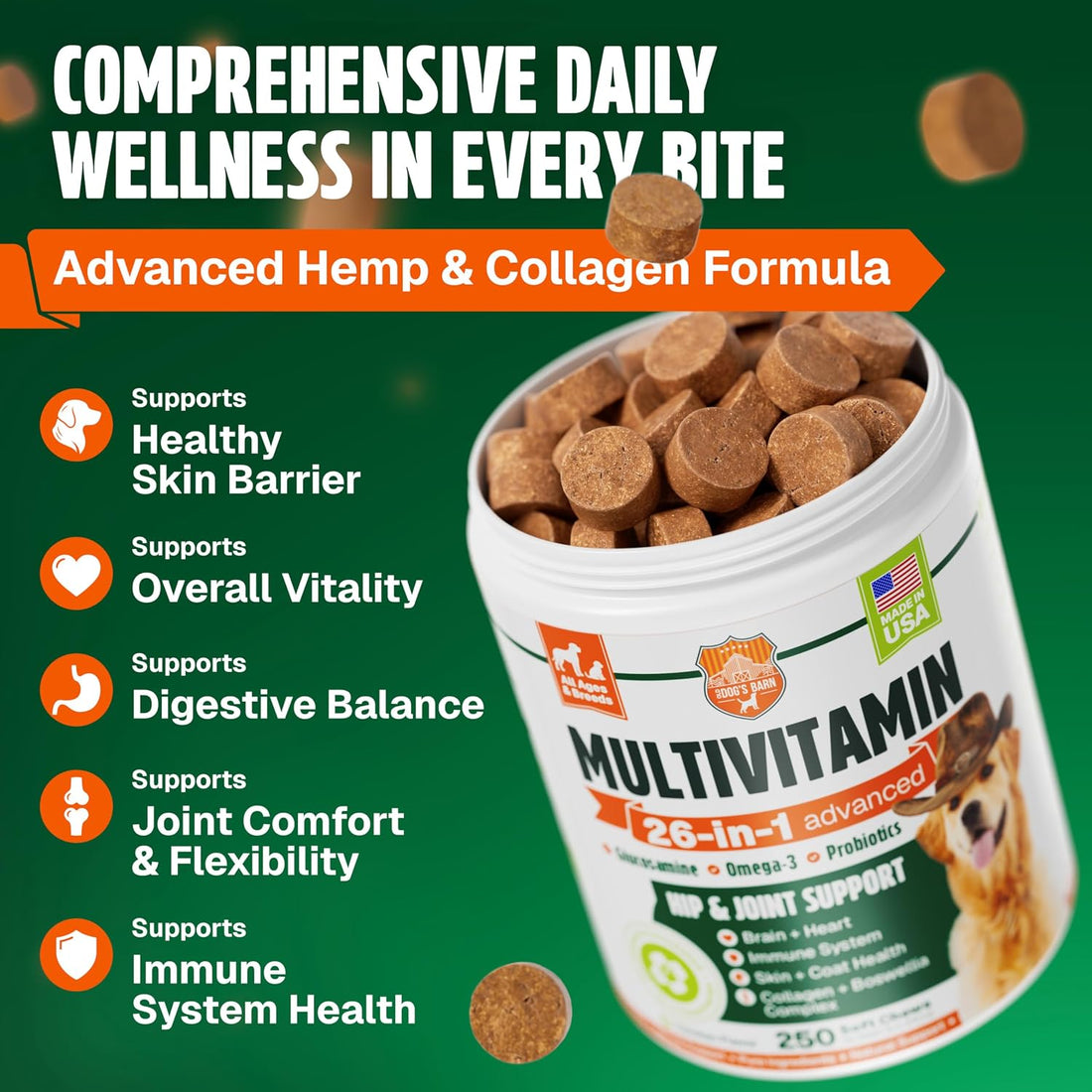 Dog Vitamins and Supplements 250 Chews