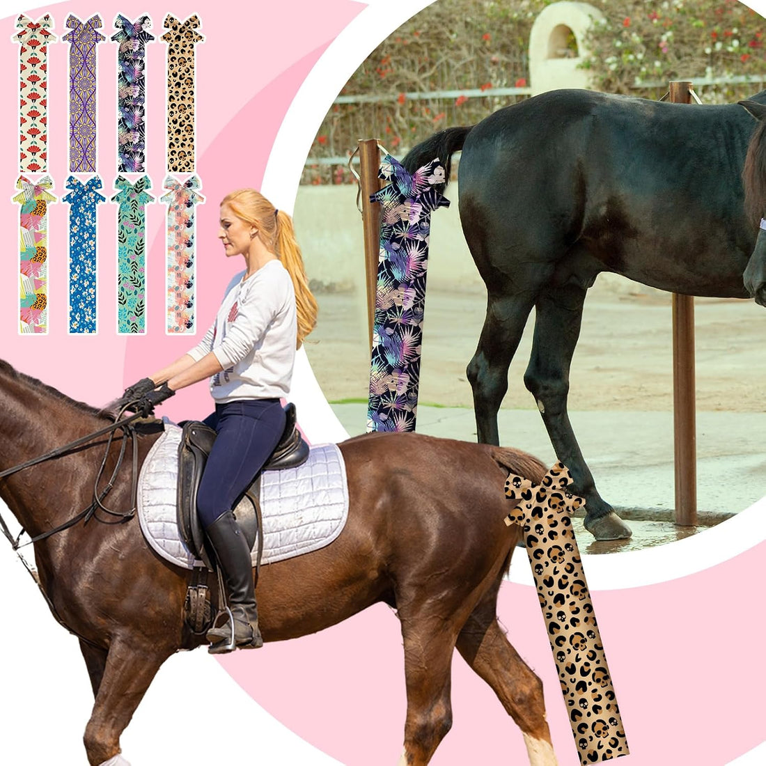 Eccliy 8 Pcs Horse Tail Bag Breathable Guard Stretchy 22" Slip on
