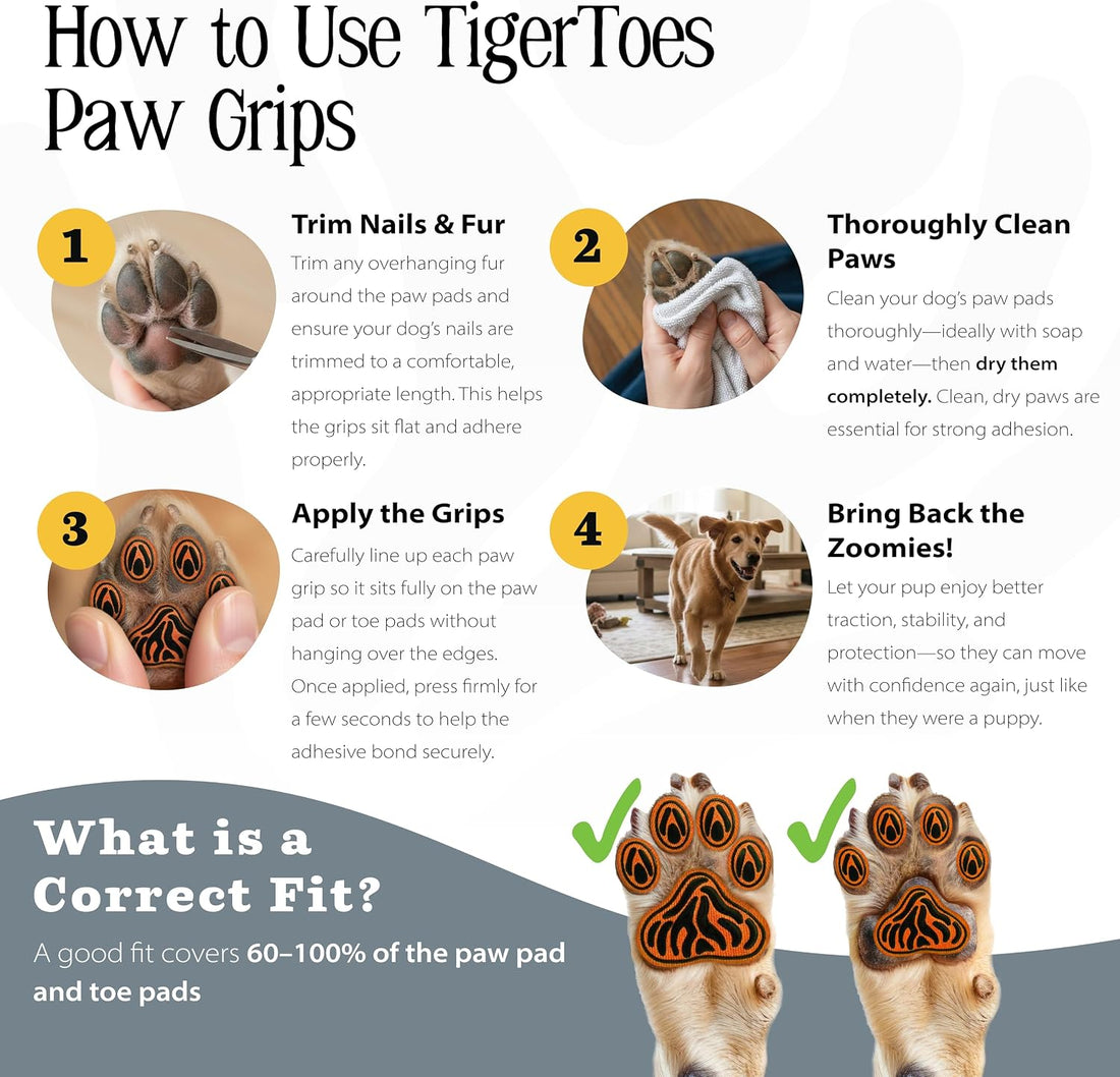 DOK TigerToes Premium Paw Grips for Senior Dogs