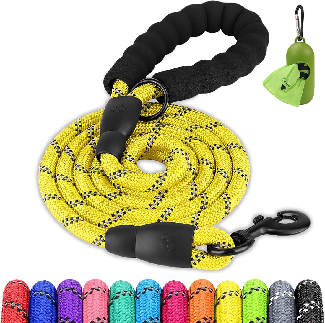 Joytale Rope Dog Leash for Medium Large Dogs, Padded Handle, 6FT