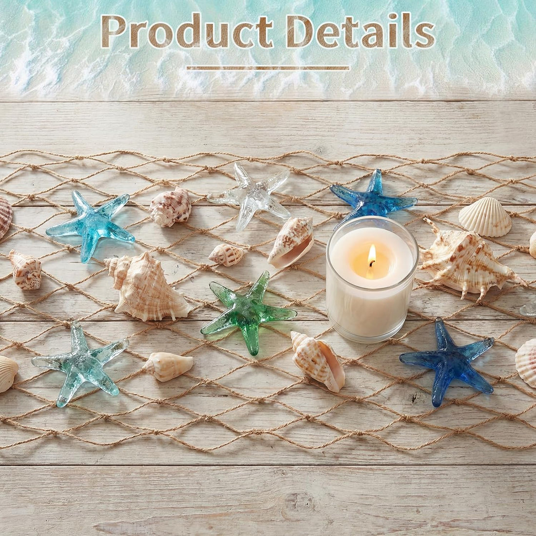 SATINIOR 12 Pcs 12 x 72'' Fishing Net Table Runner Party Decor
