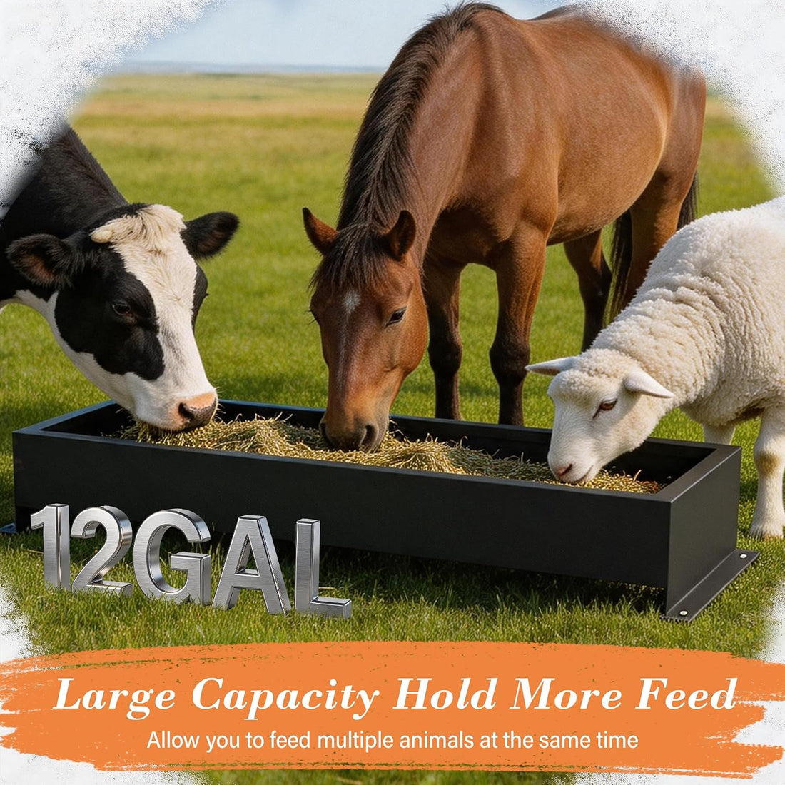 12 Gal Stainless Steel Livestock Water Trough Automatic Waterer