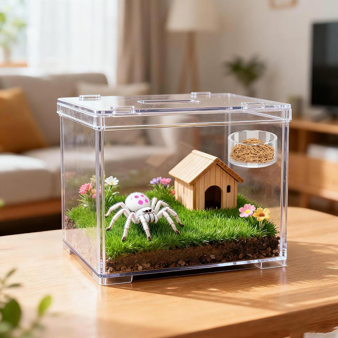 6PCS Jumping Spider Feeding Dish Set Magnetic Food Dish for Spider