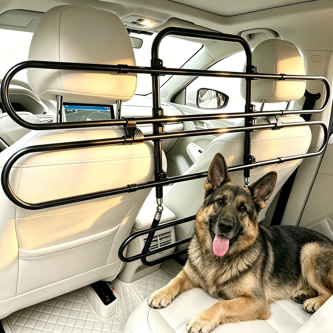 Dog Car Barrier for SUV, Adjustable Pet Divider for Back Seat