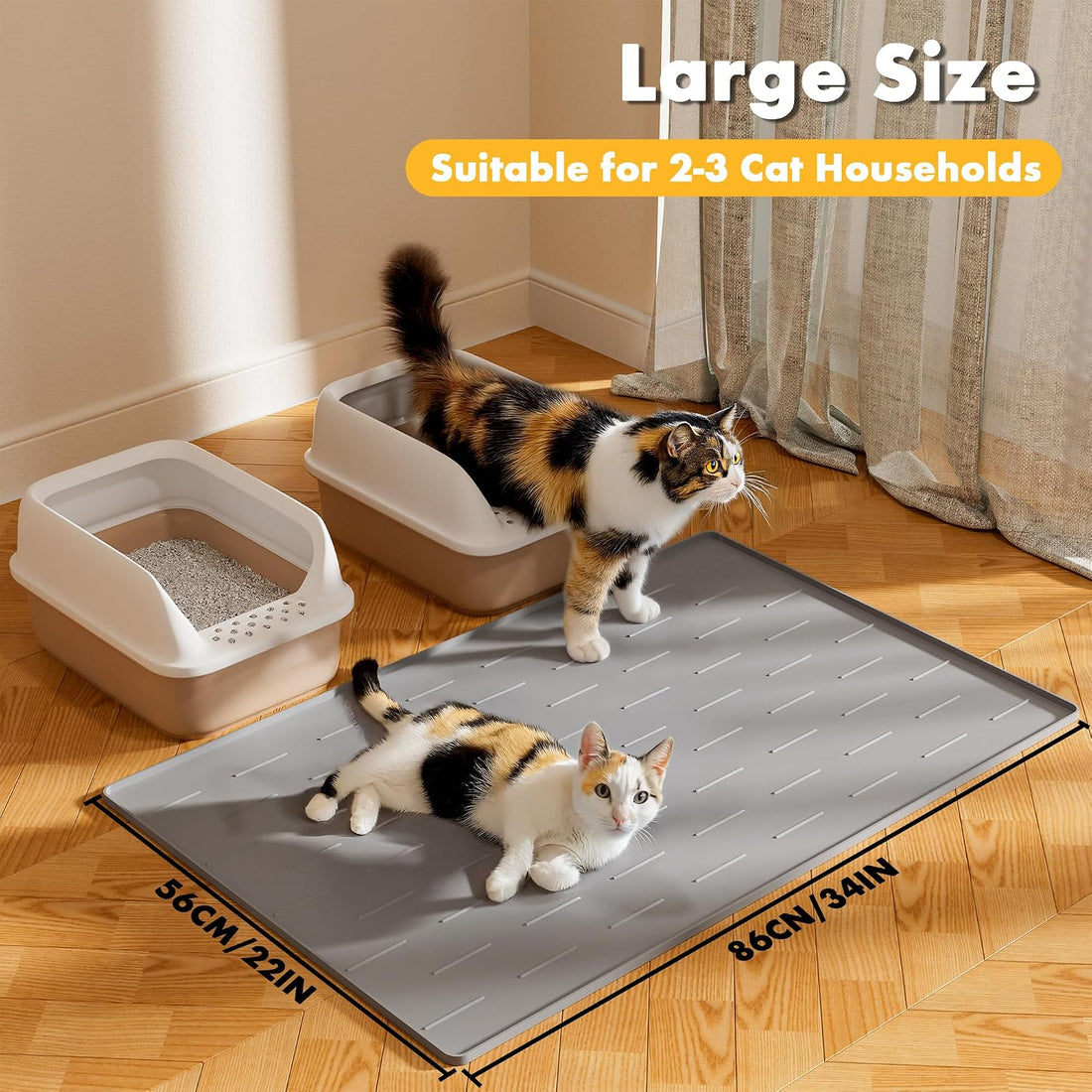 Pieviev Silicone Cat Litter Trapping Mat