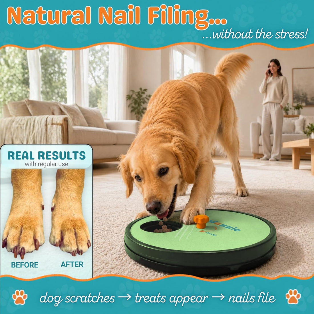 Adjustable Dog Nail Scratch Board with Treat Box