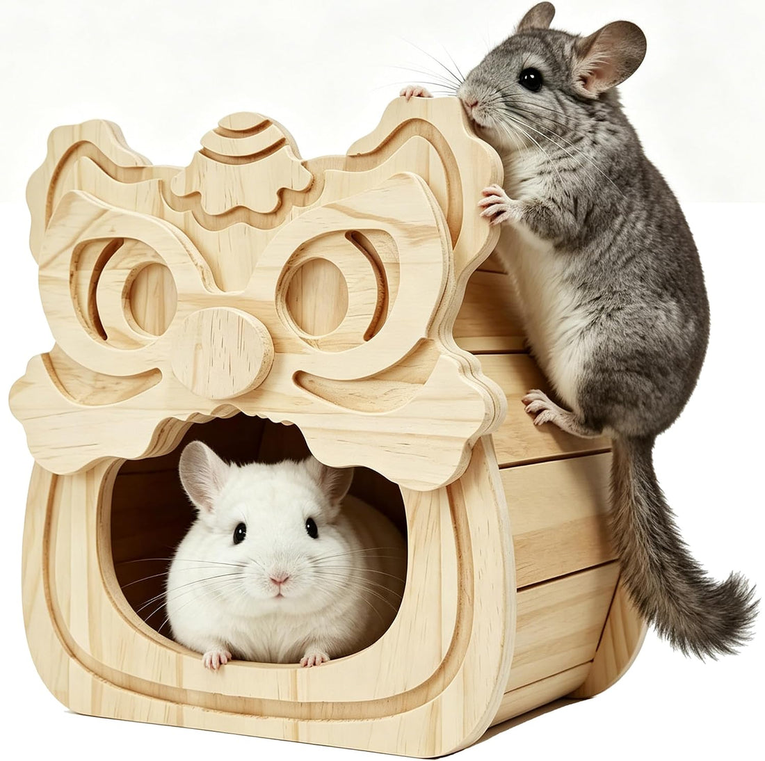 Chinchilla Hideout House Solid Wooden Chinchilla Cage Accessories