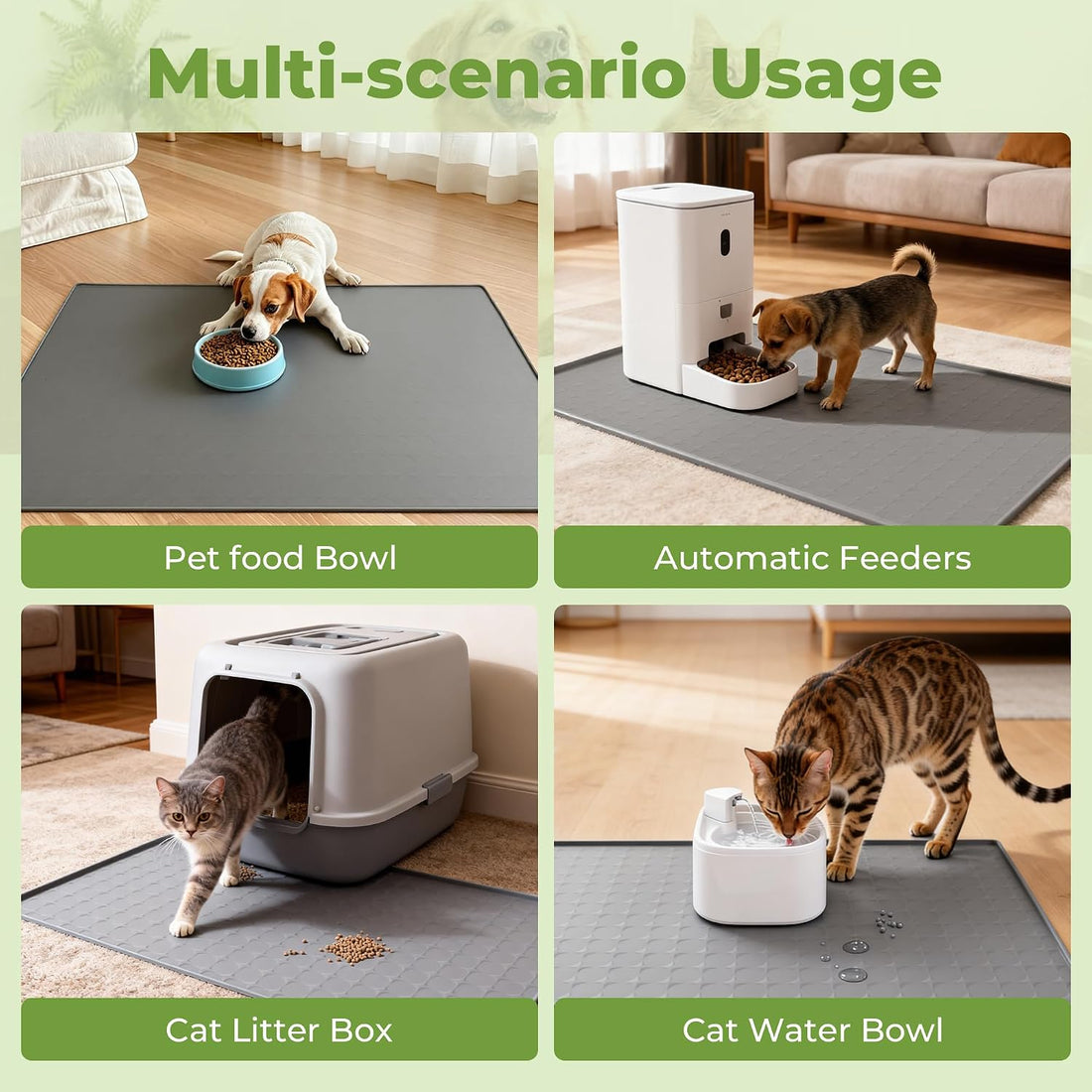 Dog Food Mat for Floors Waterproof