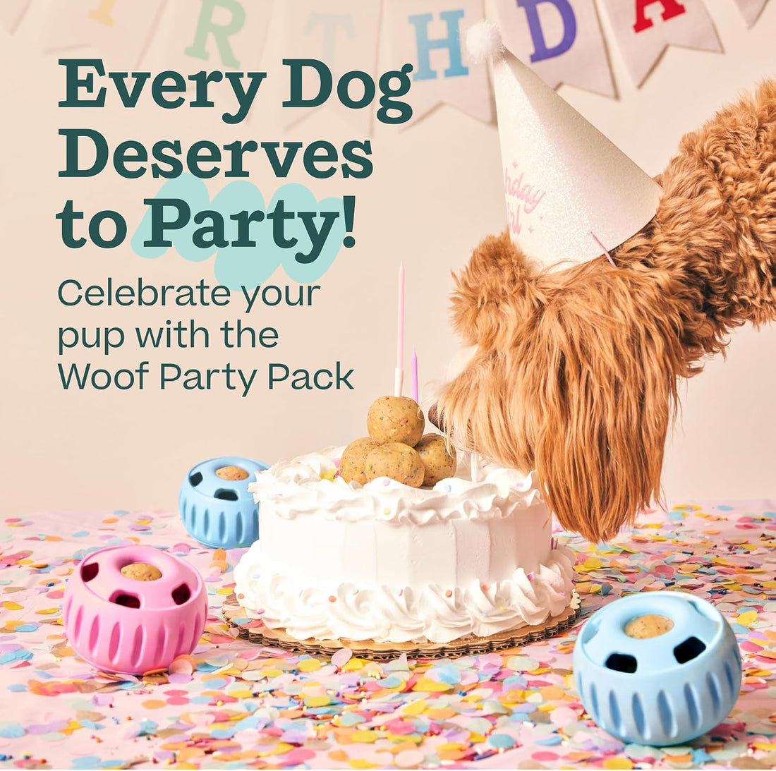 WOOF Pupsicle Party Pack - Large Blue Pupsicle + Large Birthday Pops