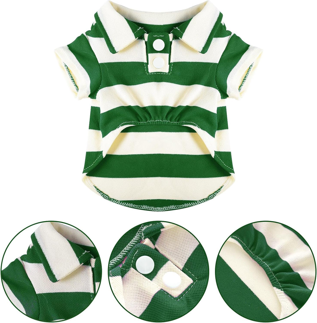 Pistha Dog Shirt Polo Shirt Striped Puppy Clothes for Boy Girl Pets