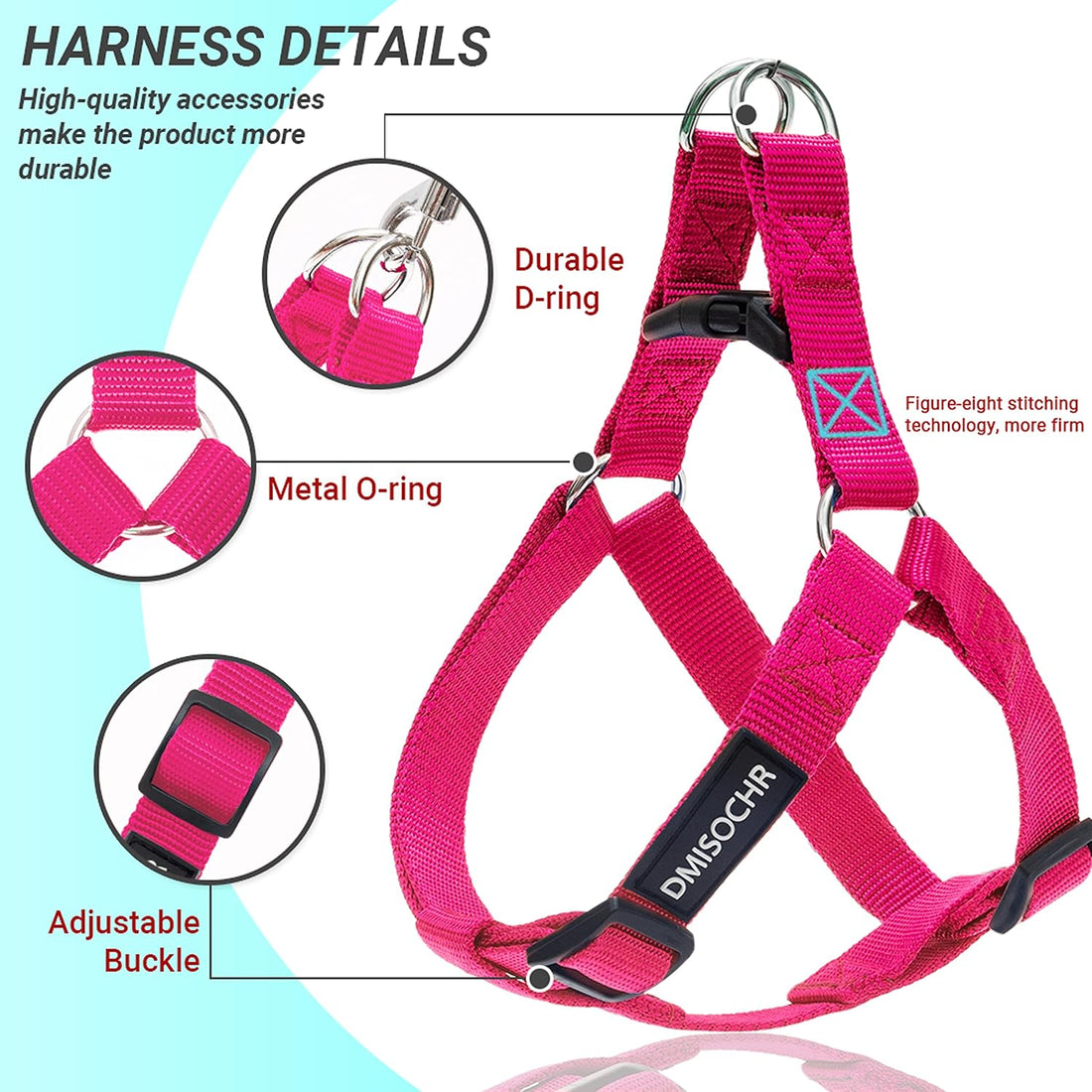 No Pull Dog Harness, Leash & Collar Set, Adjustable Step-in Vest