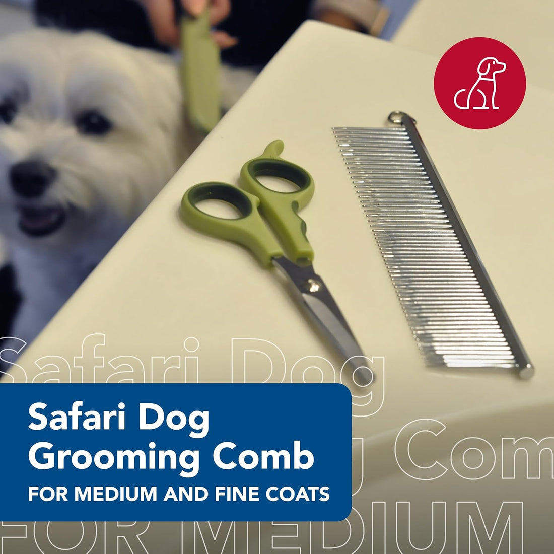 Coastal Pet Safari Dog Grooming Comb for Medium and Coarse Coats