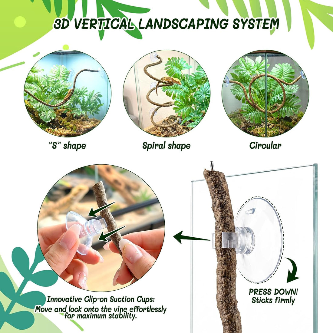 3PC Reptile Terrarium Habitat Decor Kit