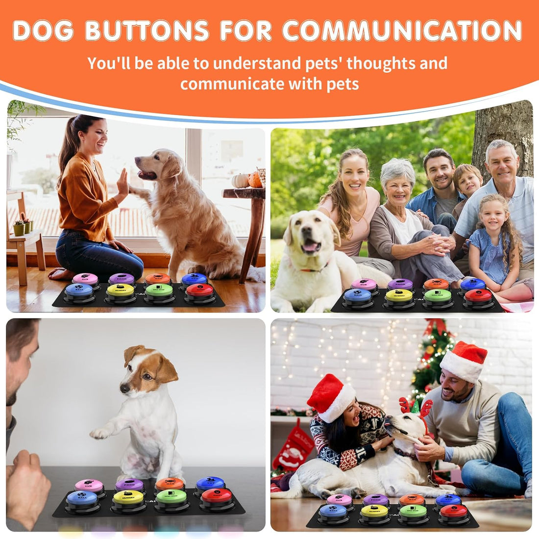 Dog Buttons for Communication,Talking Buttons for Dogs,8 Recordable