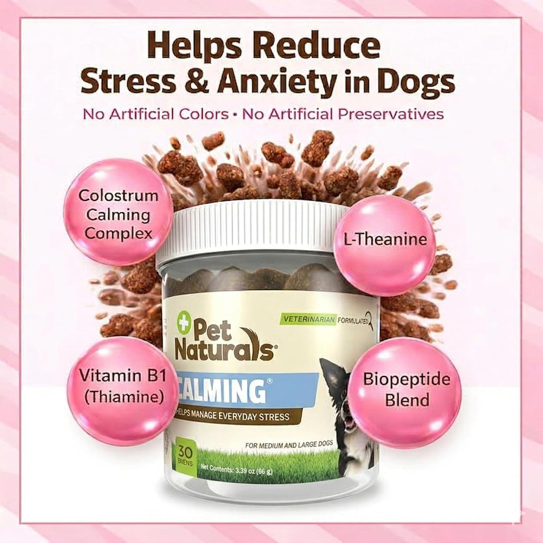 Pet Naturals Calming Chews for Medium and Large Dogs, Chicken