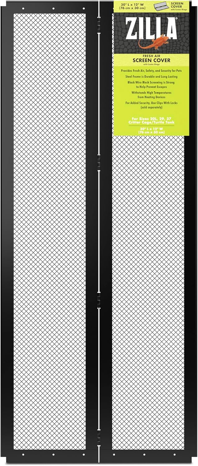 Zilla Fresh Air Screen Cover, Screen for Reptile Terrariums, 30 x 12