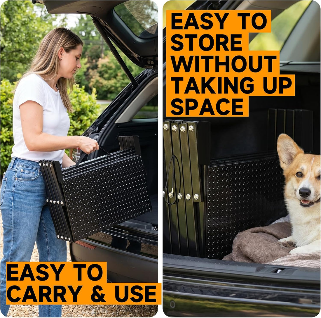5-Step Dog Stairs for Car, Foldable Pet Steps for Large Dogs