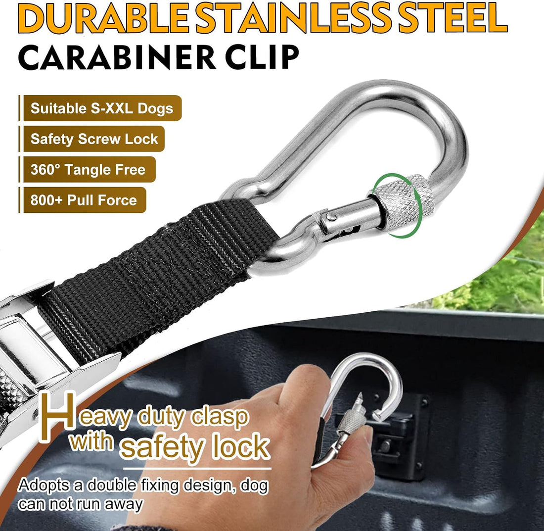 Heavy Duty Dog Leash System - Truck Bed Barrier & Pick-Up Restraint