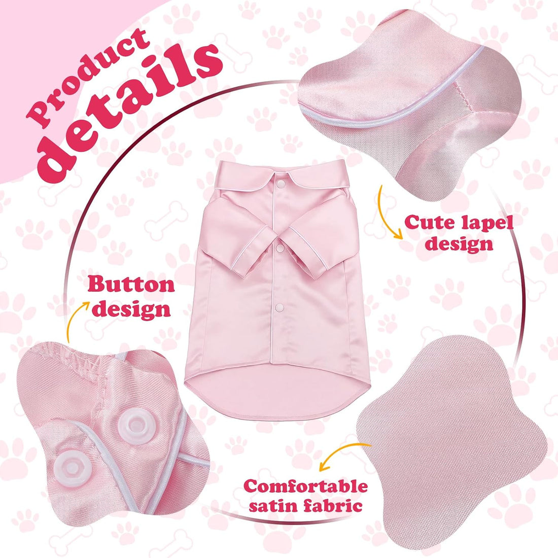 Dog Silk Pajamas Shirt Puppy Satin Pjs for Small Dog