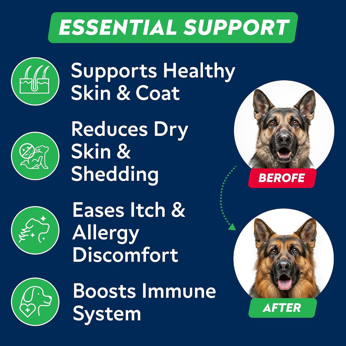 StrellaLab Fish Oil Omega 3 Treats for Dogs - Allergy & Itch Relief