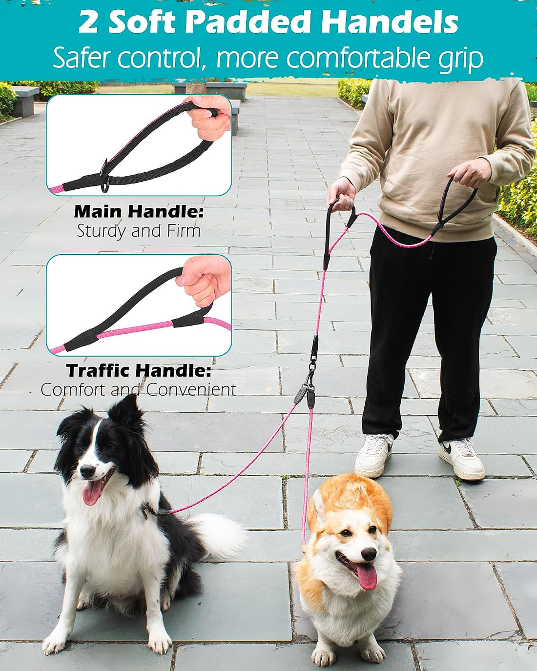 PetBonus Rope Double Dog Leash