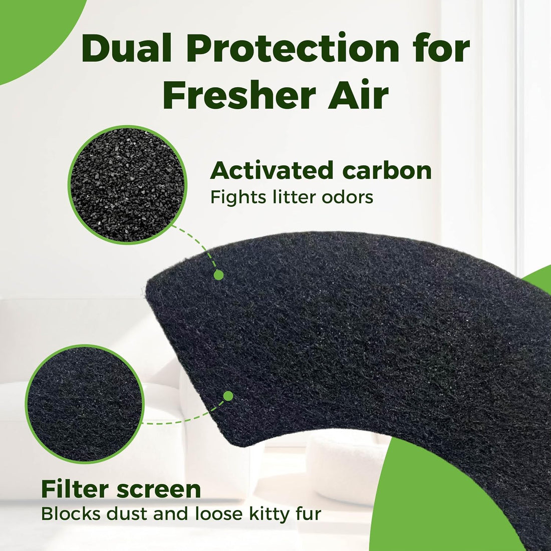 Carbon Filters Compatible with Litter-Robot 4, 8-Pack, 0.5-Inch Thick