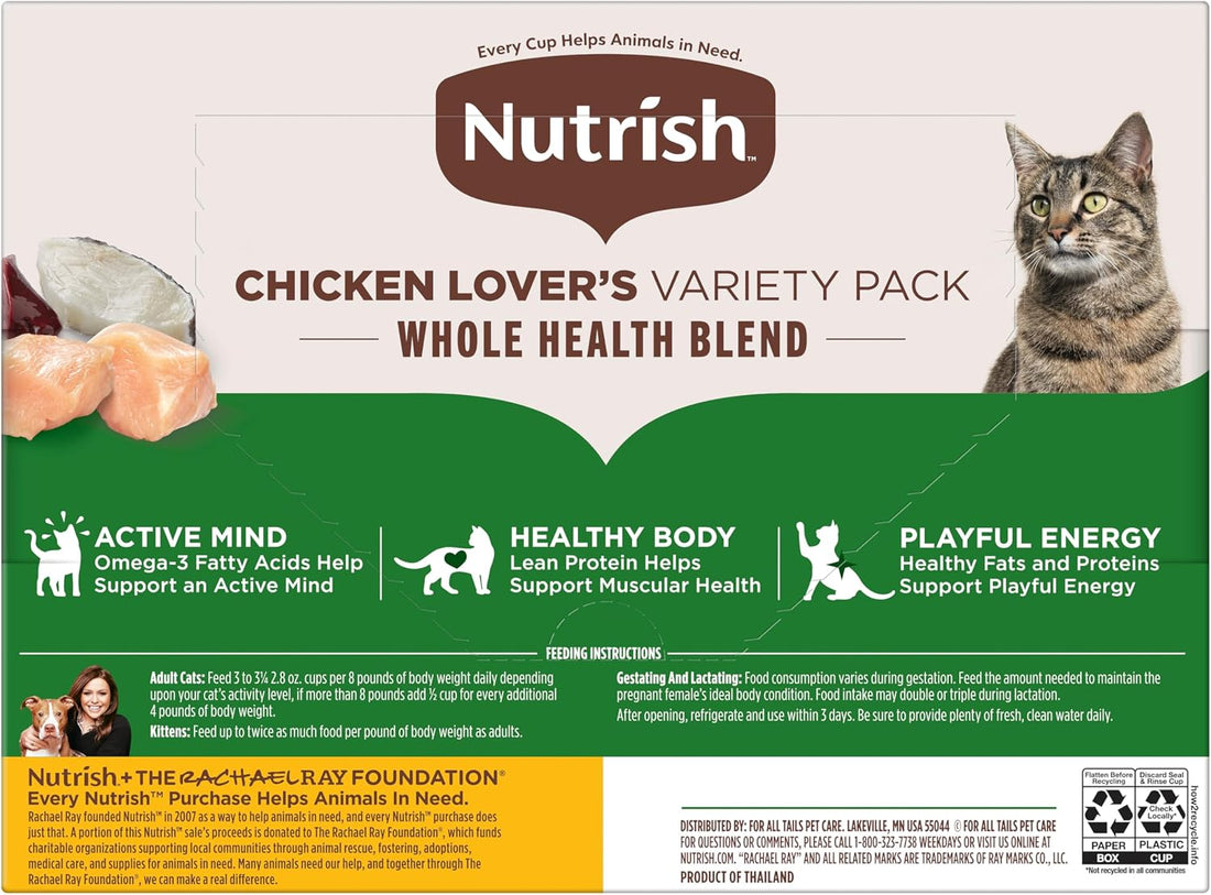 Nutrish Chicken Lover's Wet Cat Food Variety Pack, 2.8 oz Cup