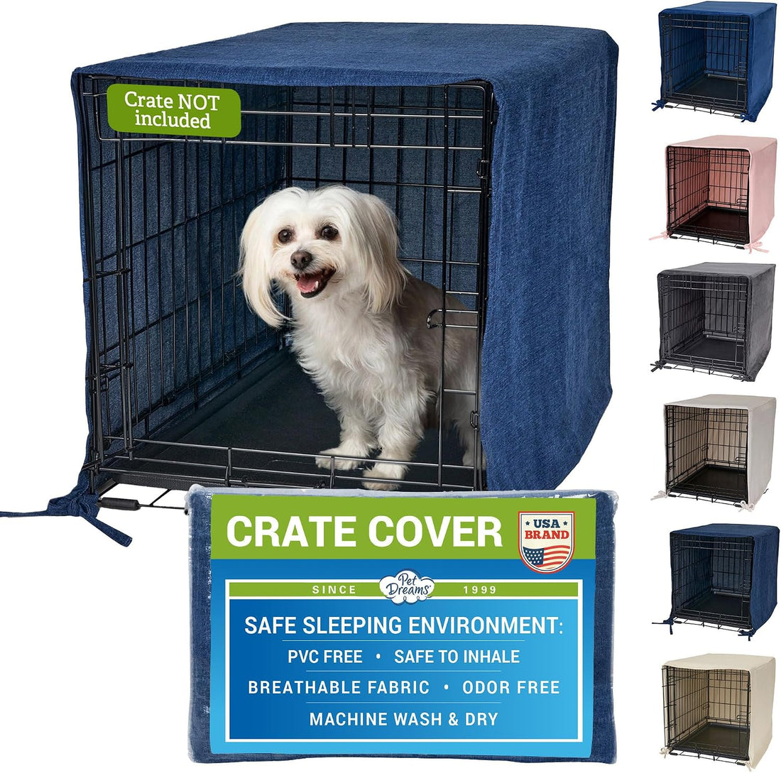 Pet Dreams Dog Crate Cover, Ivory, Small, 24"