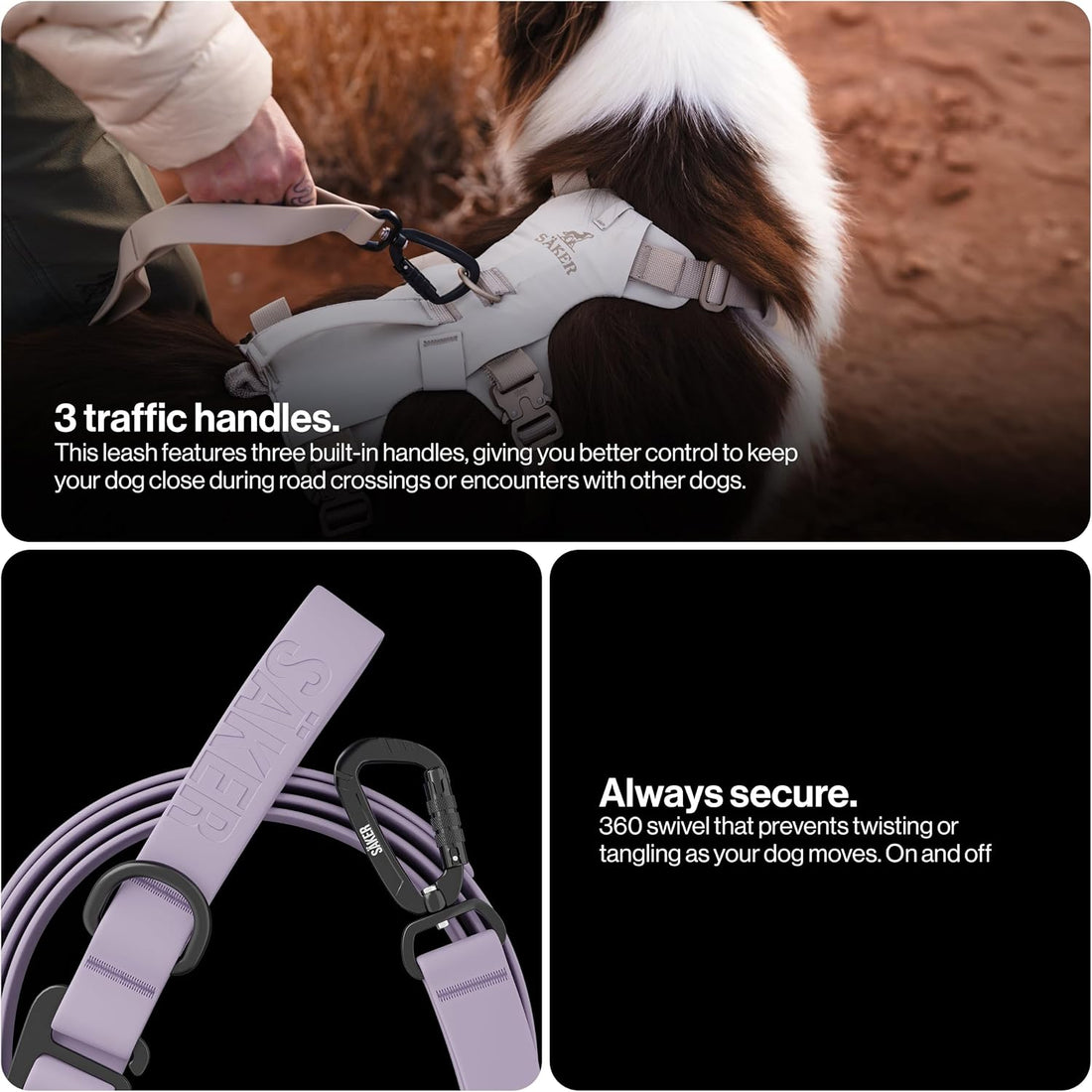 Säker Kelp™ Waterproof Dog Leash – Heavy Duty, Odor-Proof