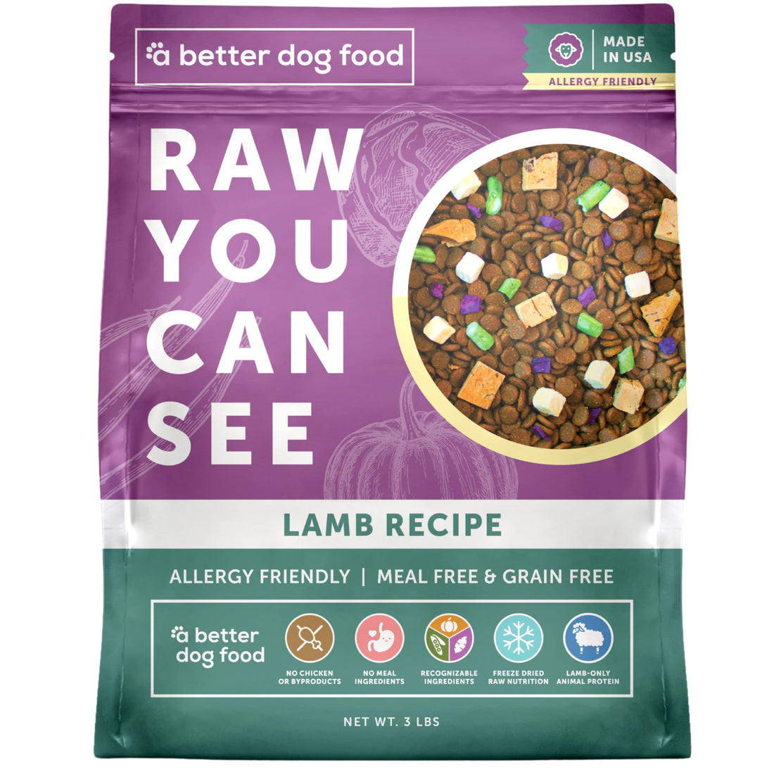 A Better Treat | Allergy Friendly Lamb Dry Dog Food | Raw You Can See