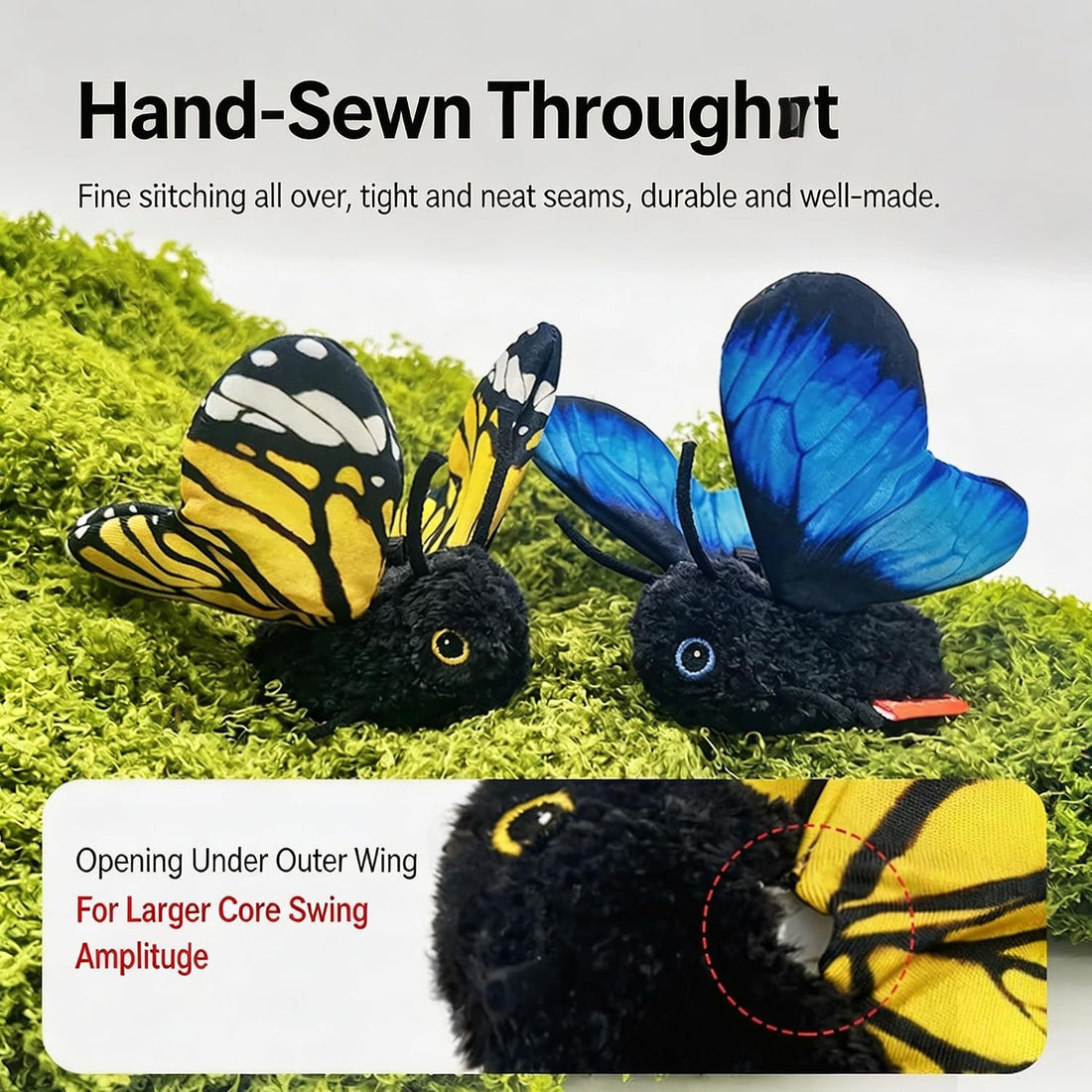Interactive Cat Toy, Smart Flapping Wings Butterfly (No Flying