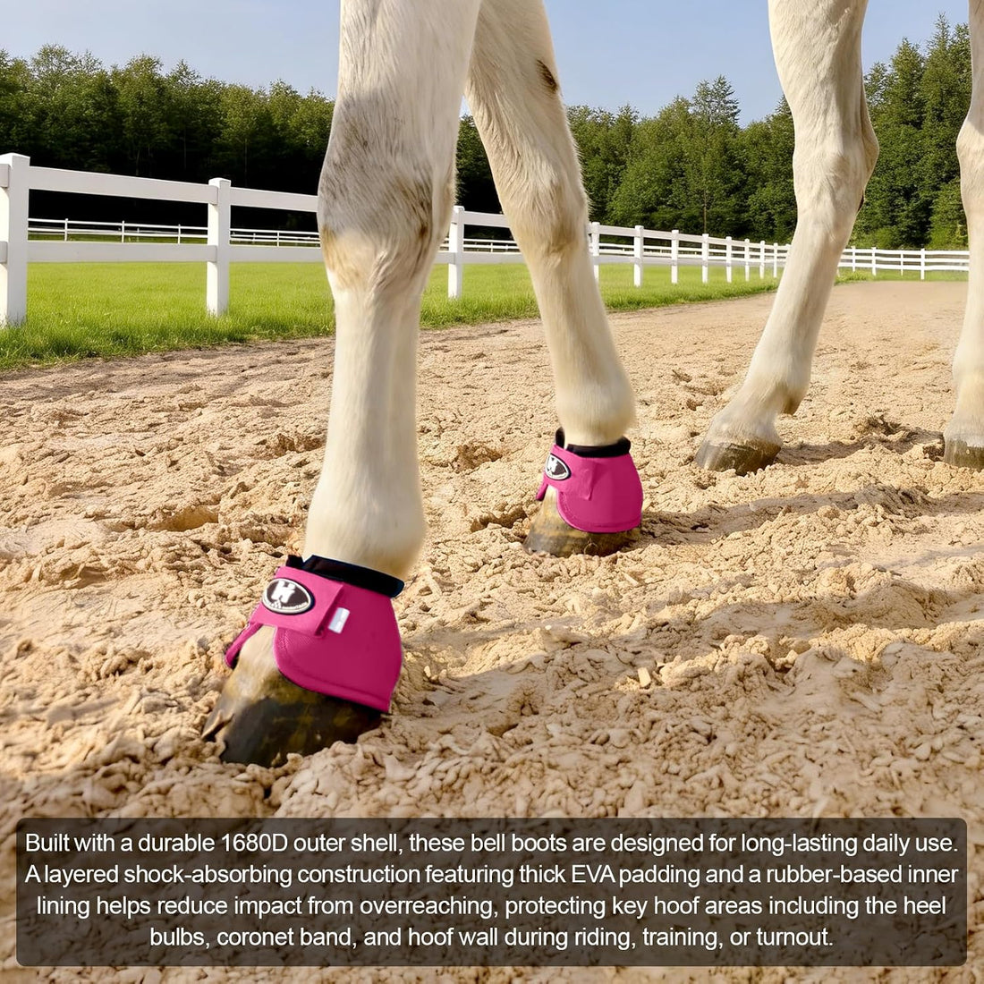 Horse Bell Boots for Outdoor Sports(Raspberry, XL)