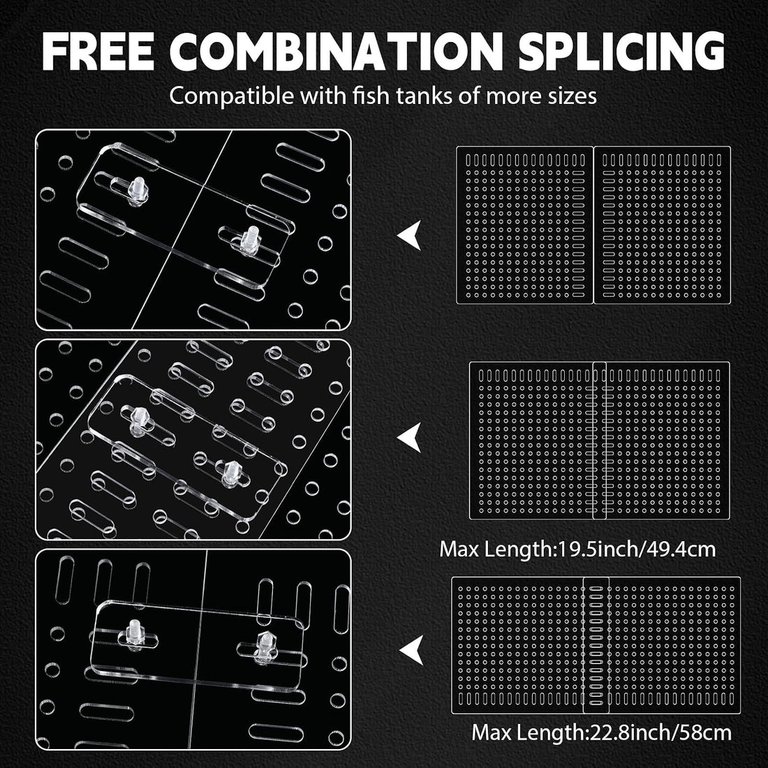 Nuanchu 4 Set Aquarium Divider 11.4 x 9.75'' Acrylic Fish Tank Panels