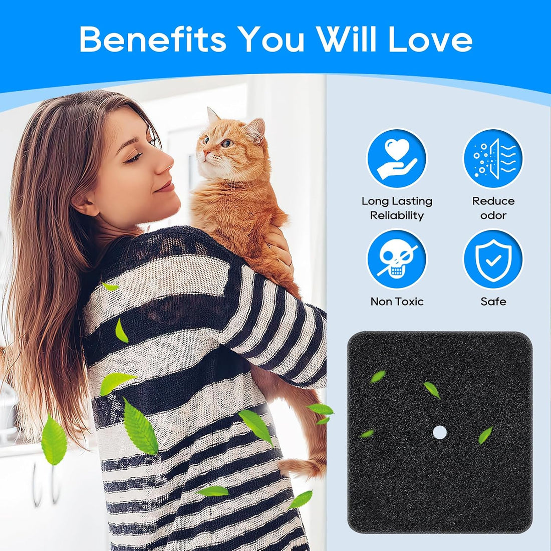 6 Pack Cat Litter Box Replacement Fit for Catit Hooded Litter Box