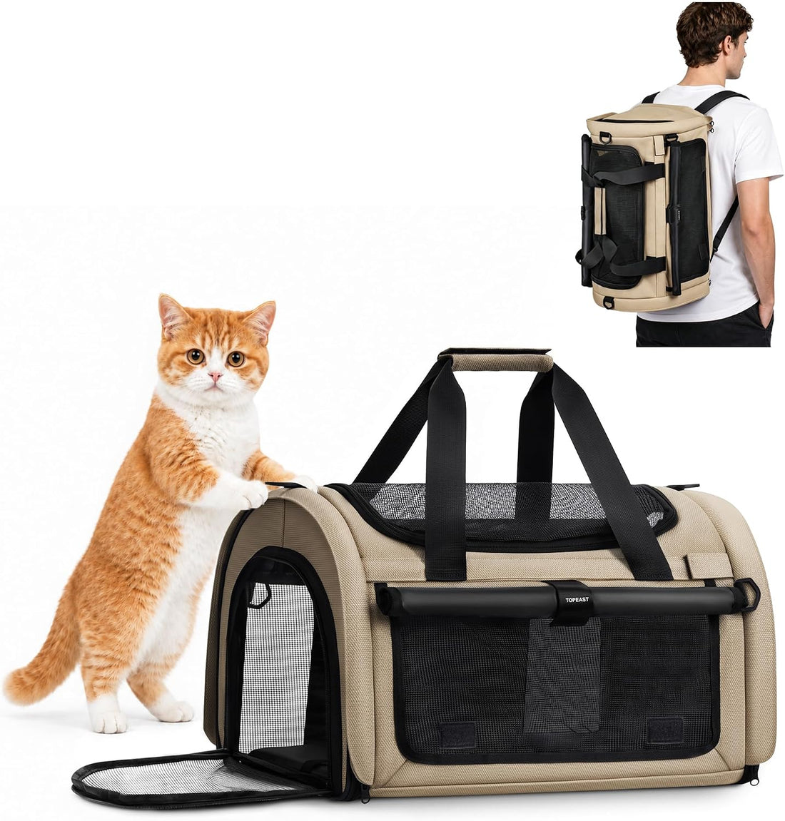 Backpackable Cat Carrier 17"x11"x11"
