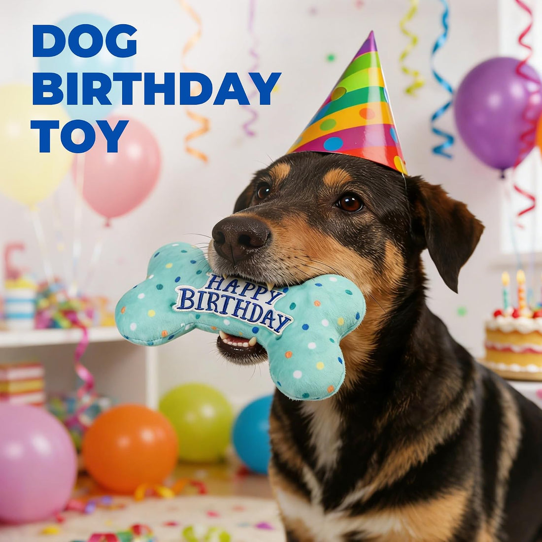 Prime Pets Dog Birthday Toys, Plush Dog Squeaky Toys