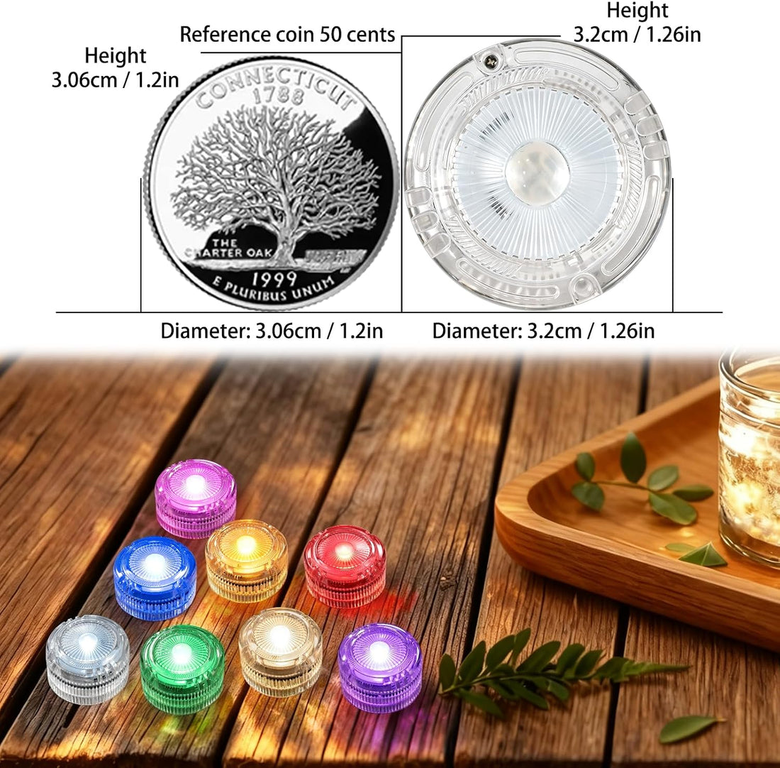 HL Submersible LED Lights,Warm White Mini LED Tea Light,150 Hour