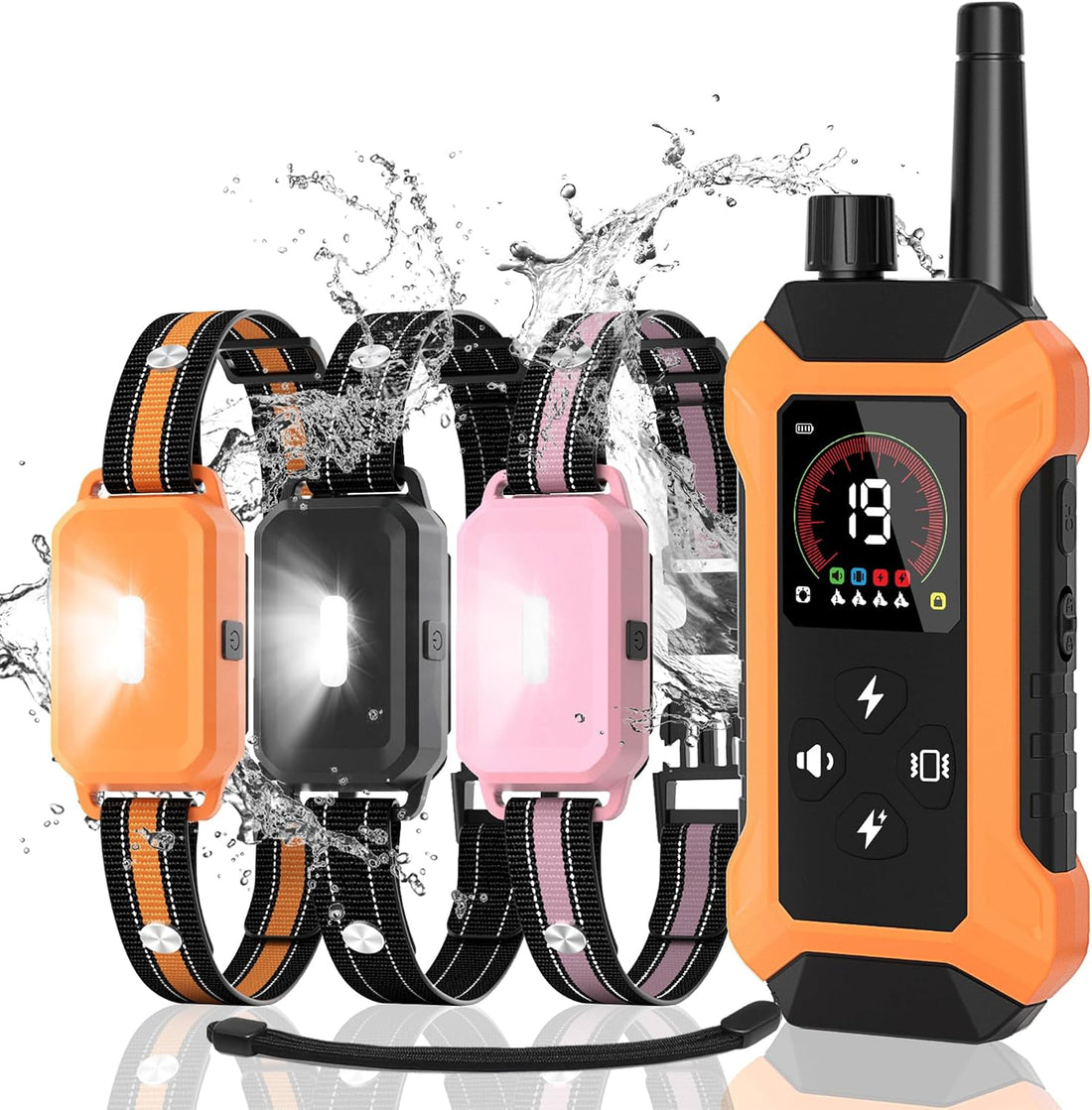 Shock Collar for 2 Dogs with Light Waterproof 2 Pack Remote Training