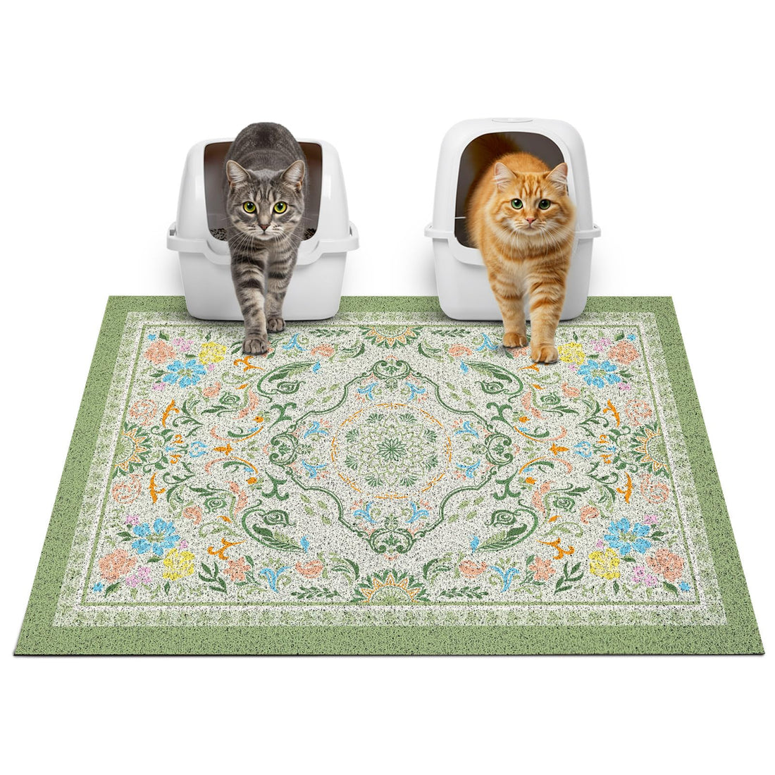 Glittme Cat Litter Mat with Non-Slip Bottom Litter Box Mat 33"X22"