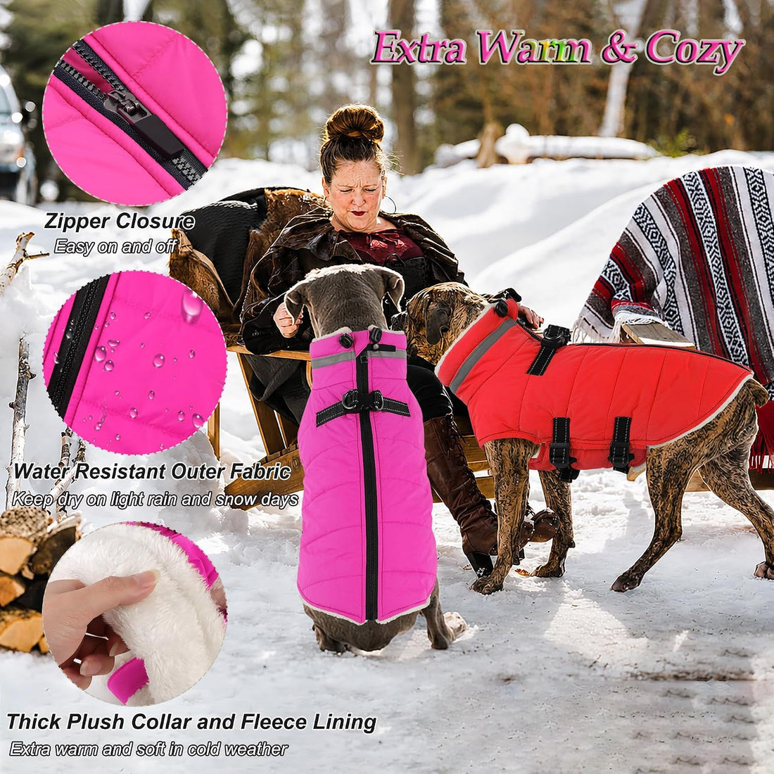 Dogcheer Dog Winter Coat with Harness