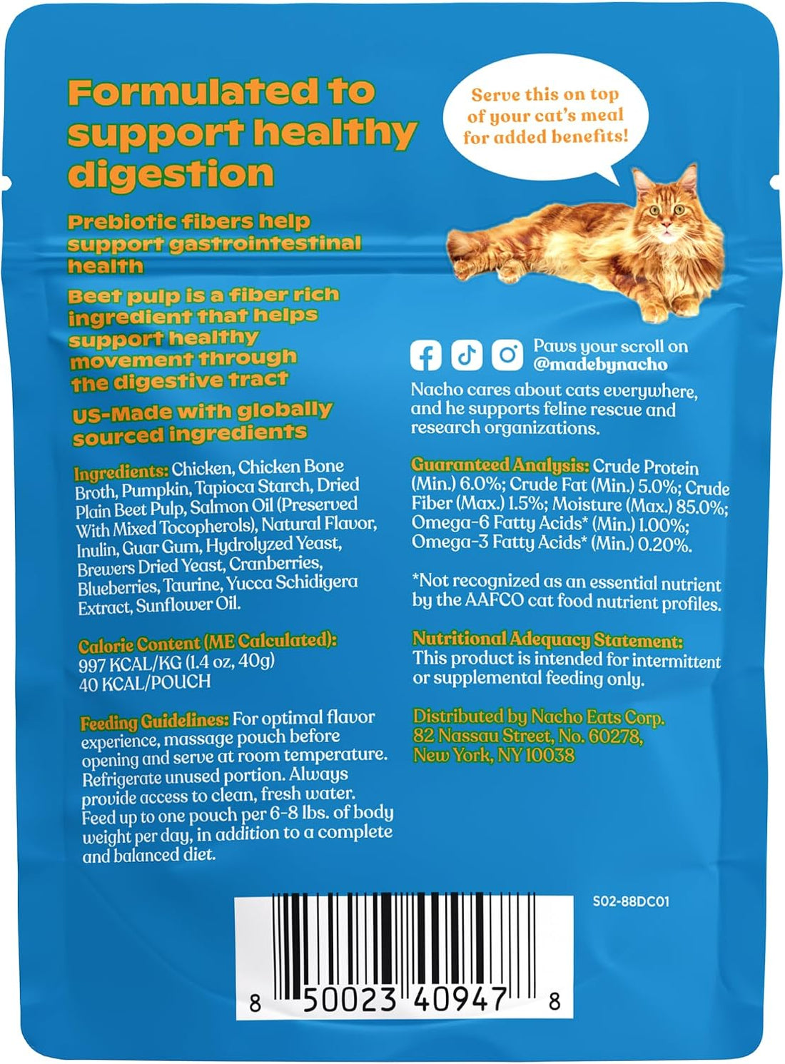 Made by Nacho Digestive Support Cage-Free Chicken Puree Meal Topper
