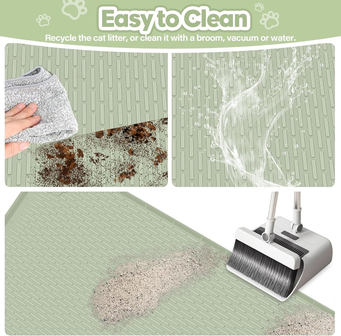 Silicone Cat Litter Mat for Litter Box 40”x28” Large Cat Mat