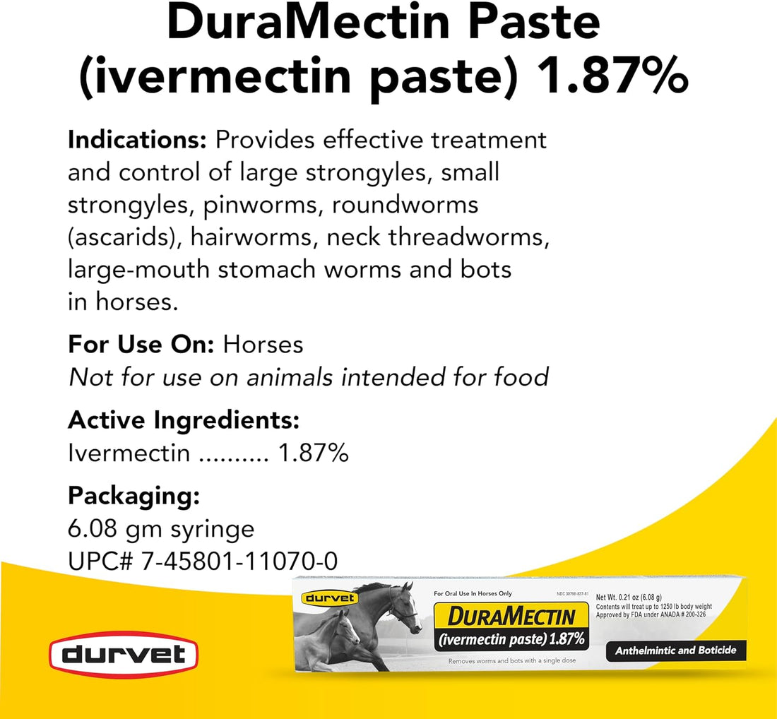 Duramectin (Ivermectin 1.87%) 6.08gm, 2 Count