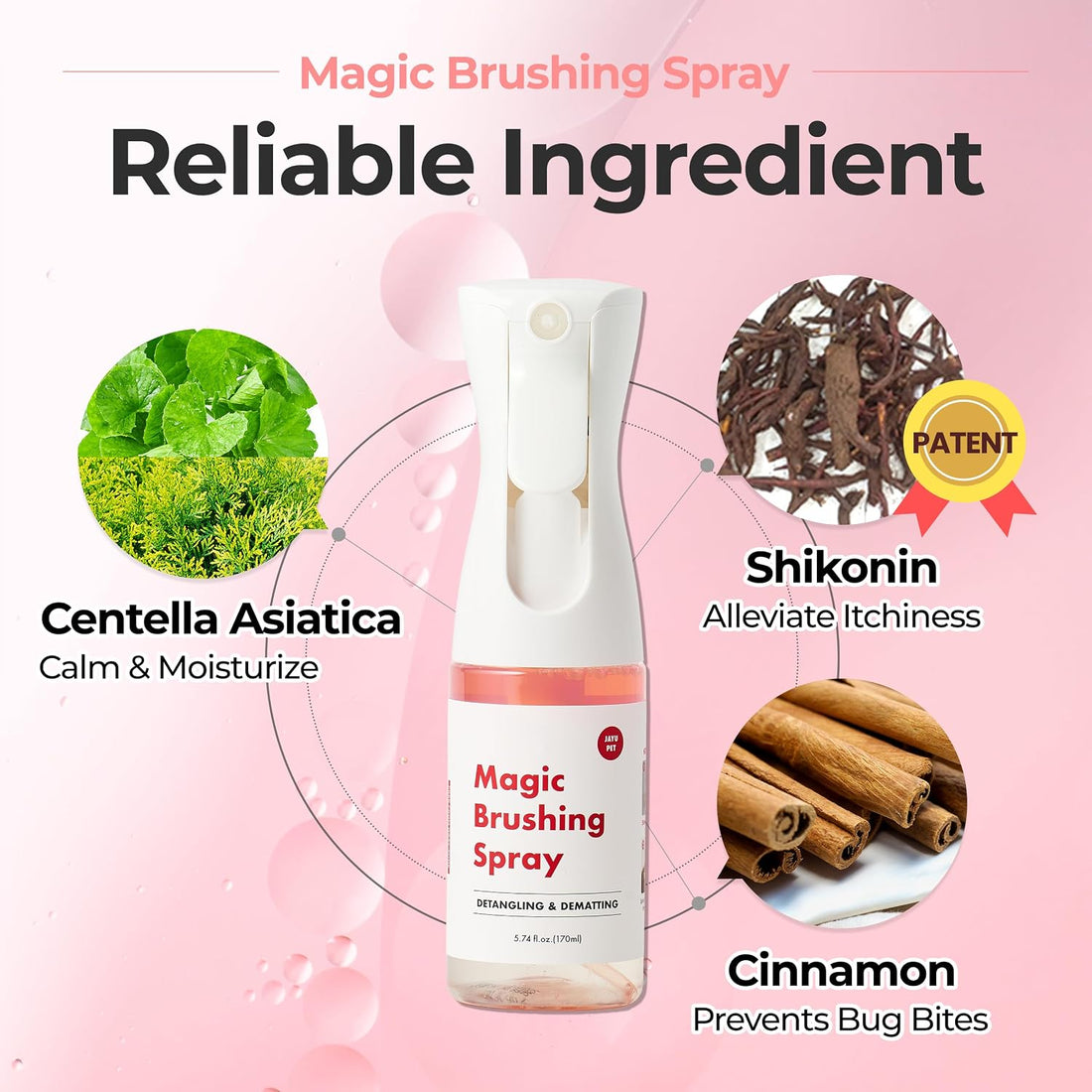 JAYU PET Magic Brushing Spray 1EA + Refill Bottle 2EA