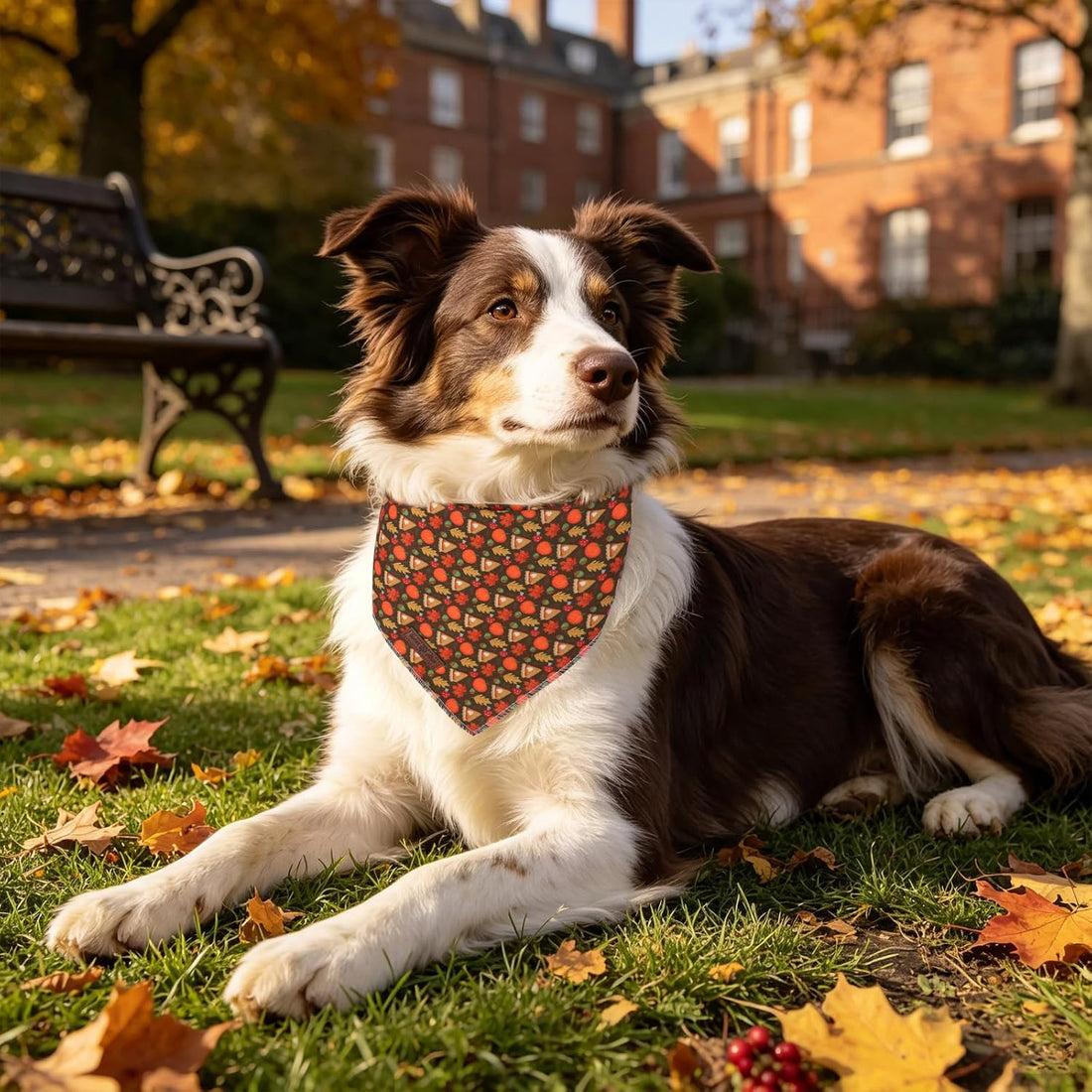Lionet Paws Halloween Pumpkin Dog Bandana Washable Cotton