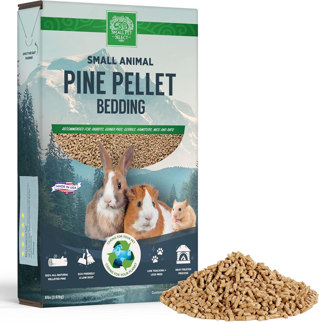 Small Pet Select Pine Pellet Bedding for Rabbits & Guinea Pigs, 20 lb
