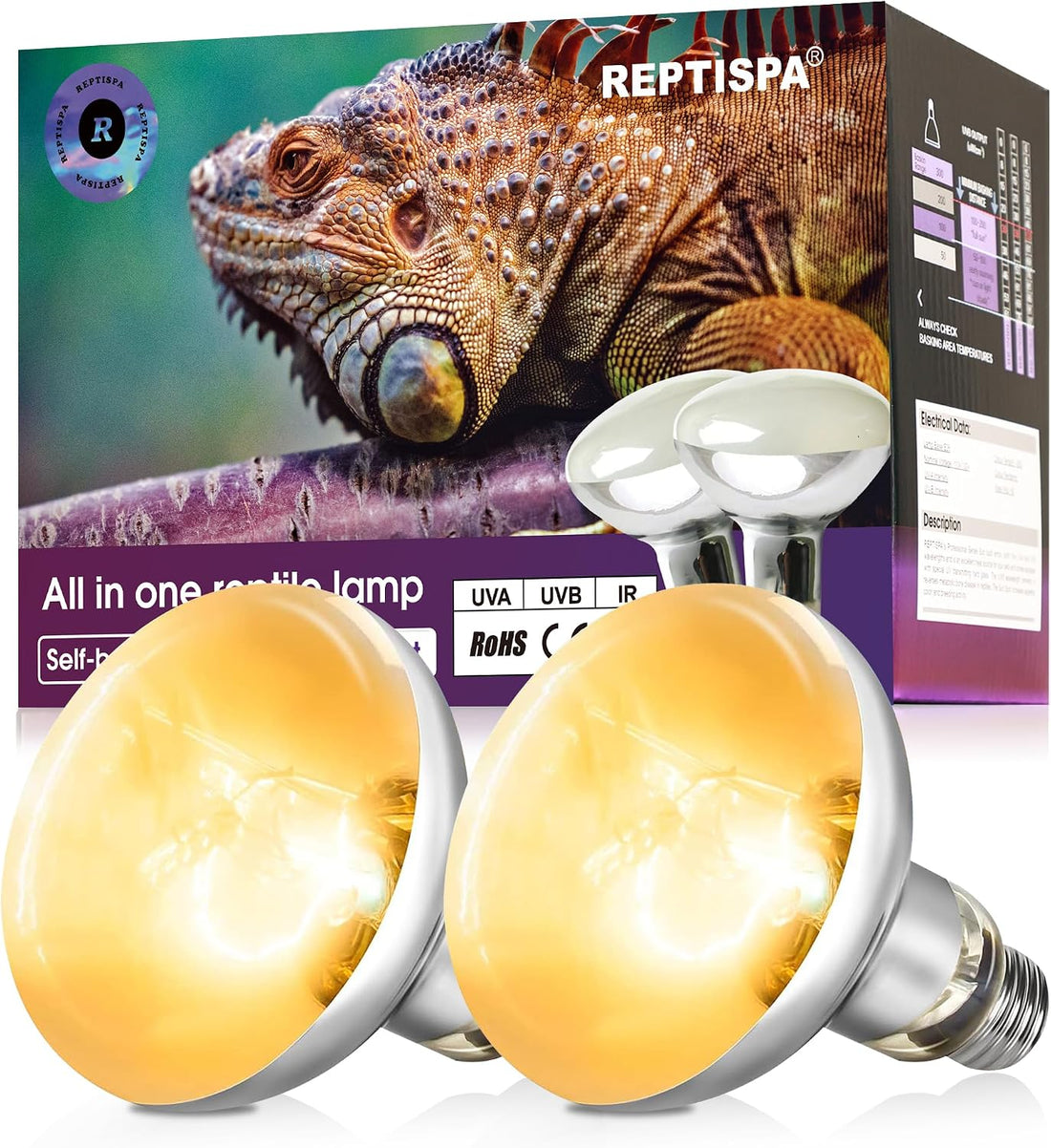 Heat Lamp Bulbs, 80 Watts UVA UVB Reptile Heat Bulb, 1 Pack