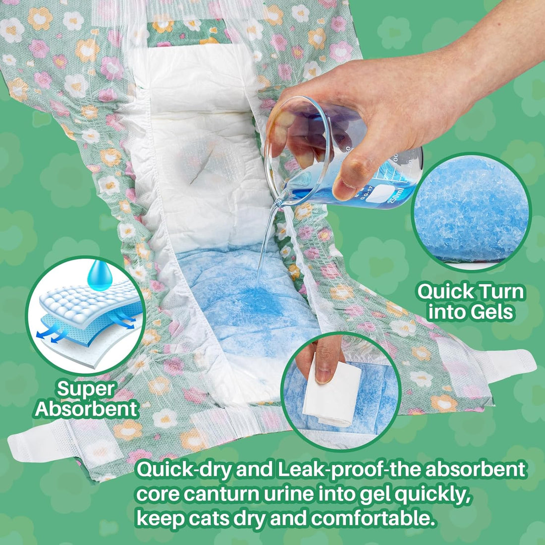 Pet Soft Disposable Cat Diapers - Diaper for Female & Male Cats